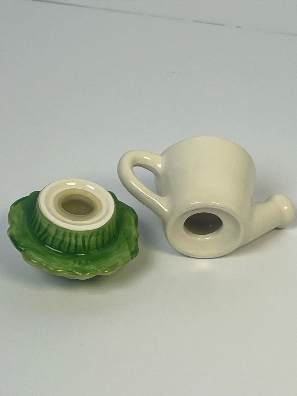Nesting Ceramic Watering Can Flower Bush Salt Pepper Shaker Set Vintage